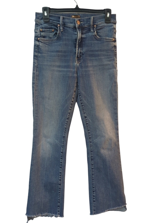 MOTHER Denim - MOTHER The Insider Crop Step Fray Jeans 28 Walking On Coals Bootcut Quiet Luxury